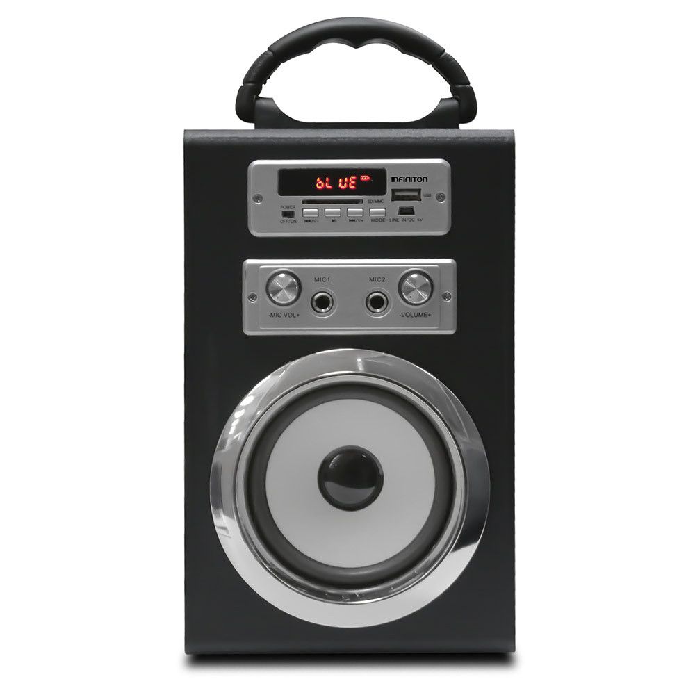 Altavoz Torre Karaoke INFINITON ST-K20 - Negro, 20W, Bluetooth, USB, SD,  Radio FM